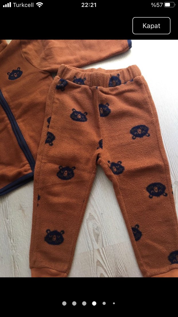 Kapüşonlu Kahverengi Bebek Takımı - Görsel 5