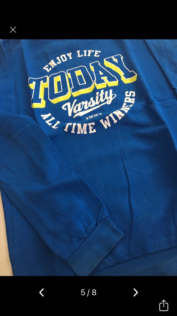 Erkek Mavi Baskılı Sweatshirt - Görsel 3