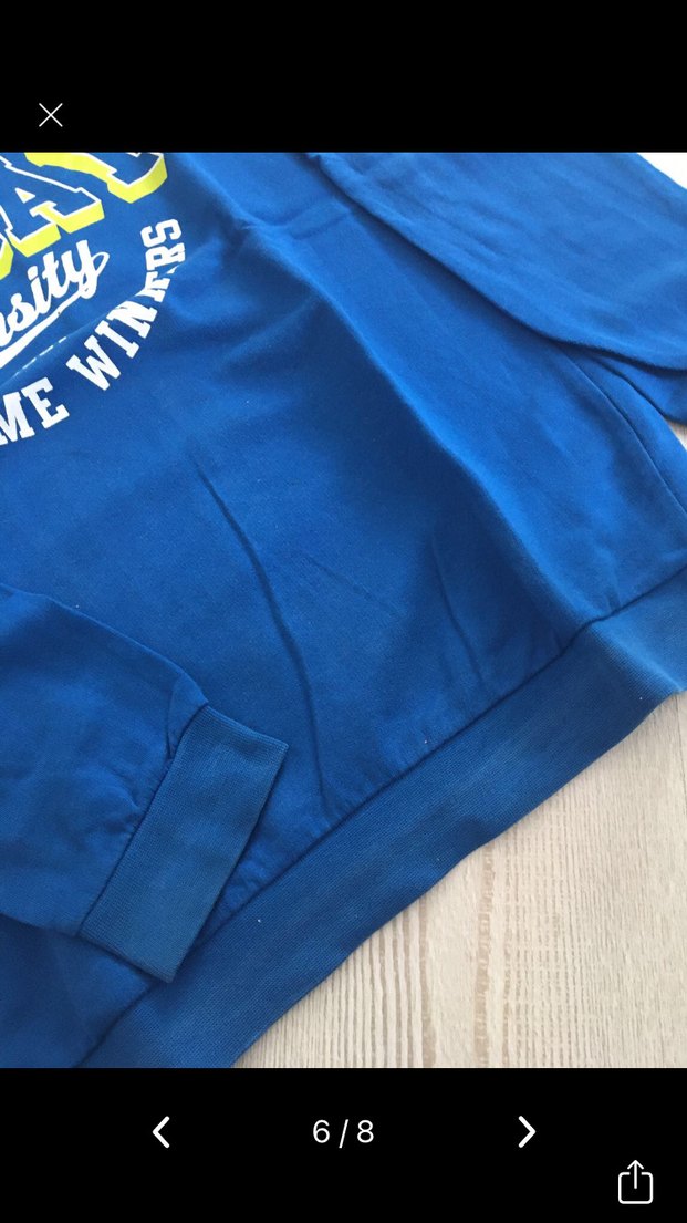 Erkek Mavi Baskılı Sweatshirt - Görsel 4