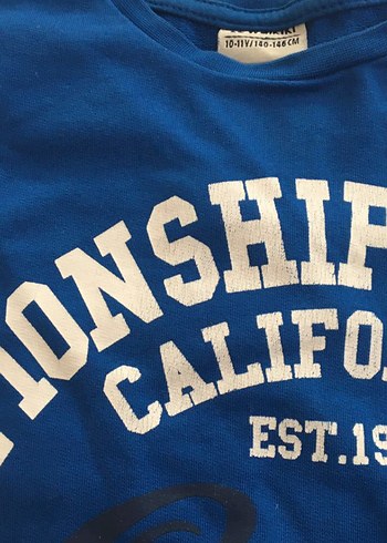 Erkek Mavi Baskılı Pamuklu Sweatshirt - Görsel 3