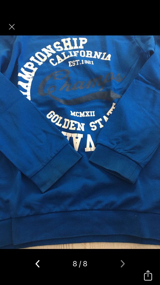 Erkek Mavi Baskılı Pamuklu Sweatshirt - Görsel 2