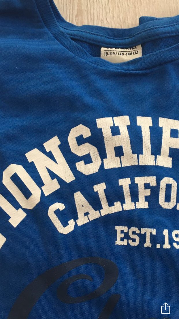 Erkek Mavi Baskılı Pamuklu Sweatshirt - Görsel 3