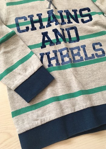 Erkek Çocuk Gri Baskılı Bisiklet Yaka Sweatshirt - Görsel 5