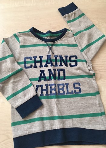 Erkek Çocuk Gri Baskılı Bisiklet Yaka Sweatshirt - Görsel 4