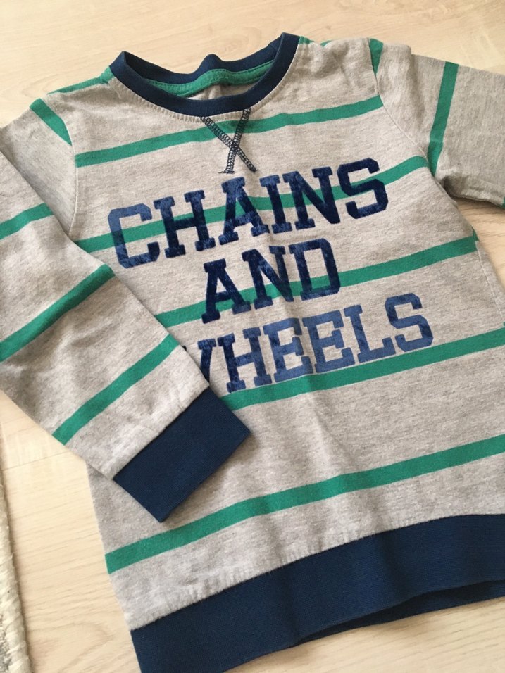 Erkek Çocuk Gri Baskılı Bisiklet Yaka Sweatshirt - Görsel 2