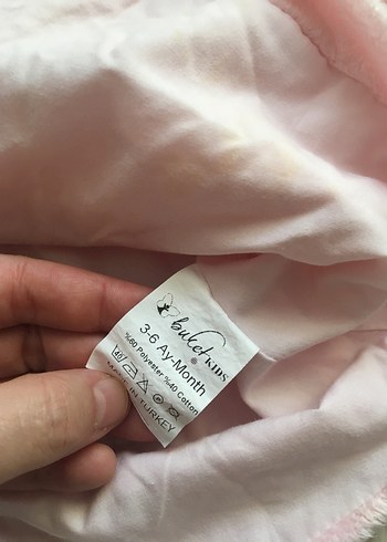 6-9 Ay Beden pembe Renk Düğmeli Pembe Kız Çocuk Polar Ceket