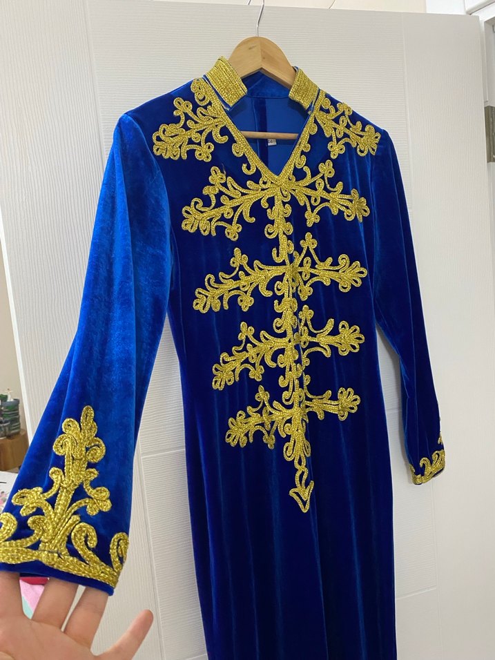 İşlemeli Saks Mavisi Kadın bindallı - Görsel 4