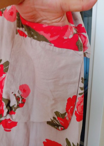 Pembe Çiçek Desenli Salaş Hamile Tunik