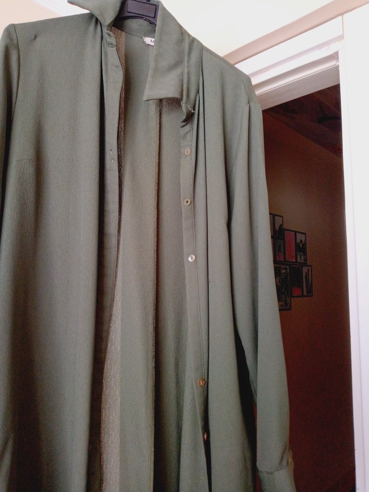 Drapeli Uzun Kesim Kadın Kaban - Görsel 3