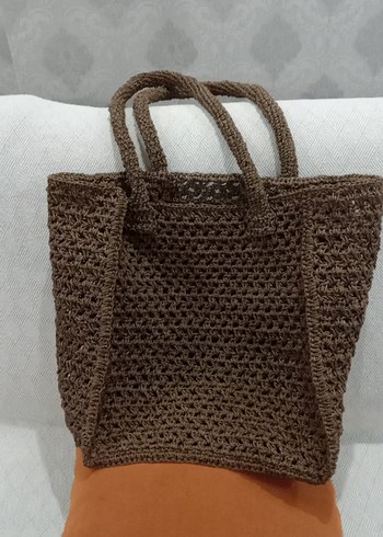 Bohem Örgü Kadın Çanta Kahverengi - Görsel 5