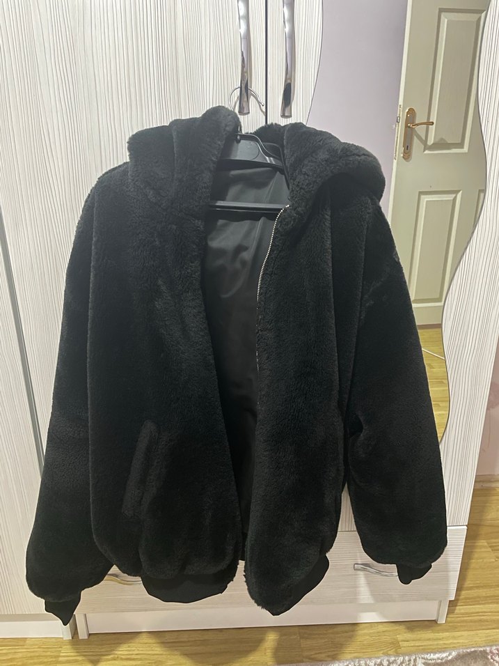 Siyah Kürklü Zara mont - Görsel 4