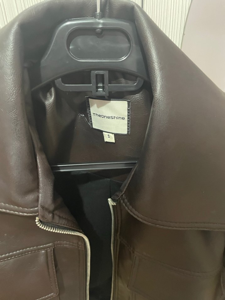 Theoneshine Kahverengi Deri Ceket - Görsel 3