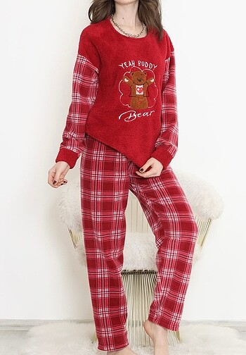 l Beden kırmızı Renk Pijama takımı
