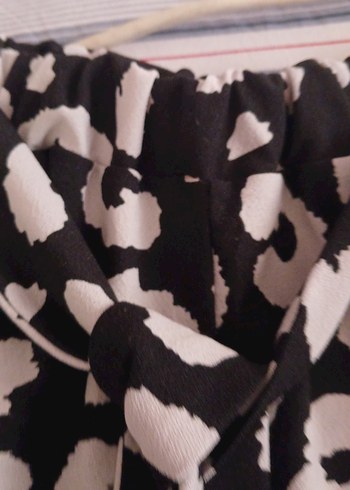 xl Beden siyah Renk Siyah Beyaz Zebra Desenli Salaş Mini Şort
