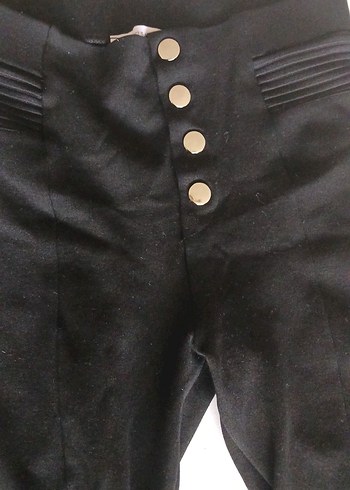 Standart Beden Beden siyah Renk Düğmeli Siyah Kız Kot Pantolon