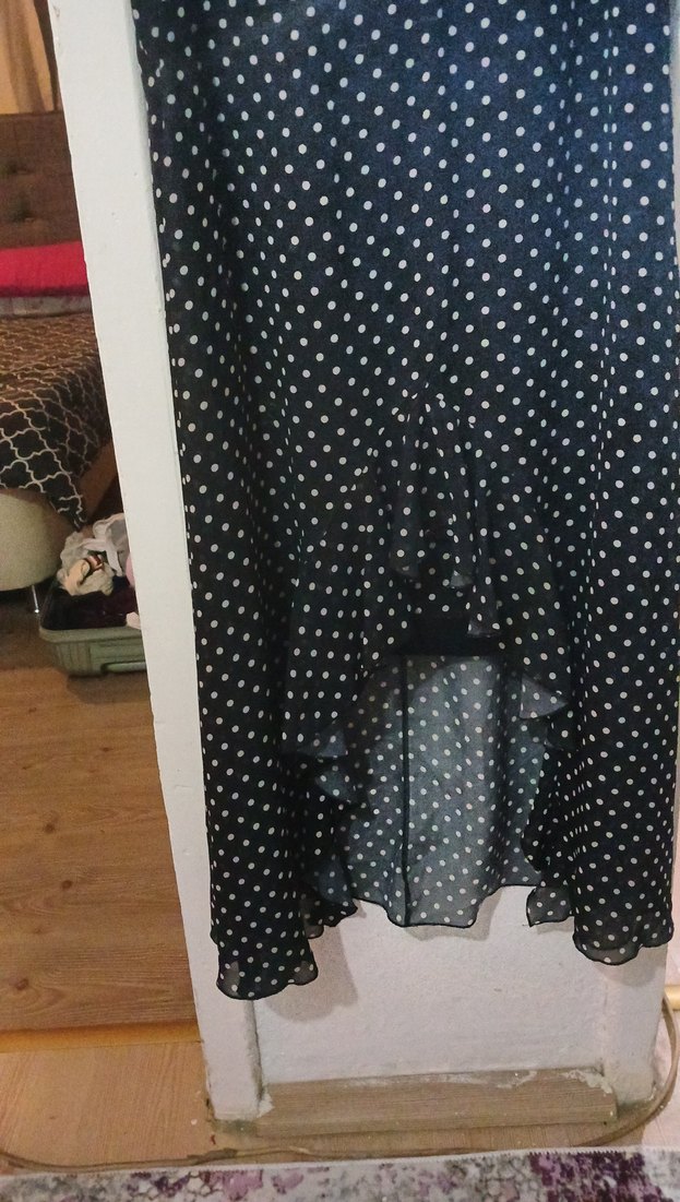 Puantiye Desenli Siyah Uzun Hamile Eteği - Görsel 2