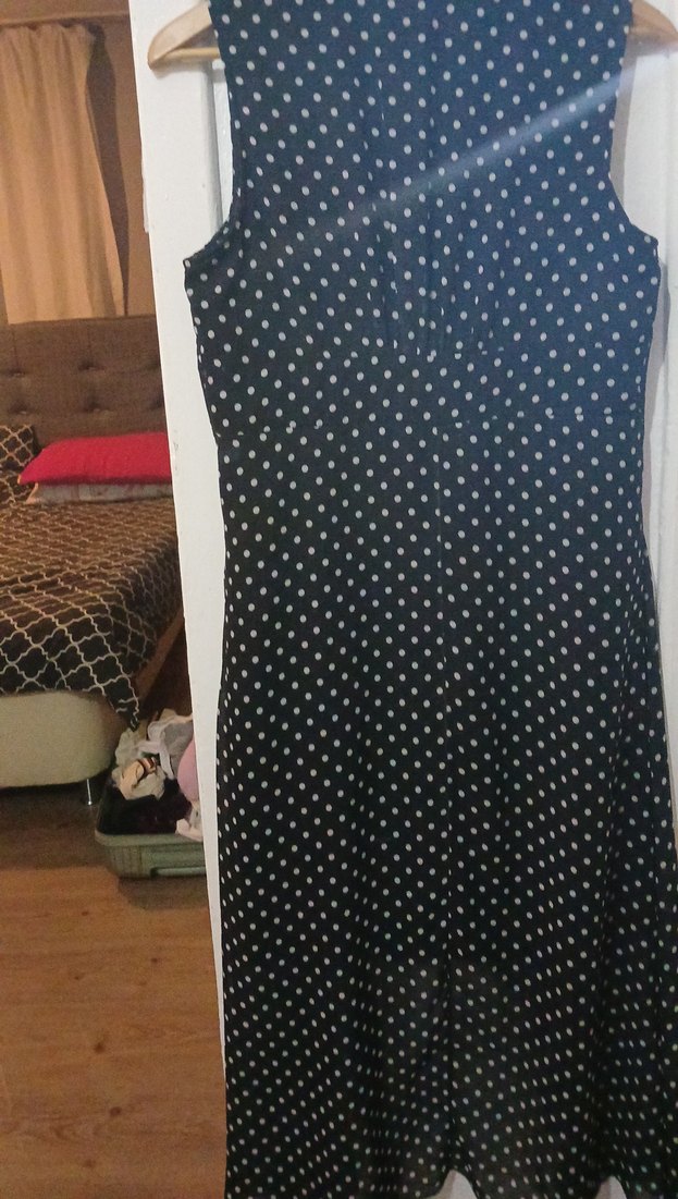 Puantiye Desenli Siyah Uzun Hamile Eteği - Görsel 5