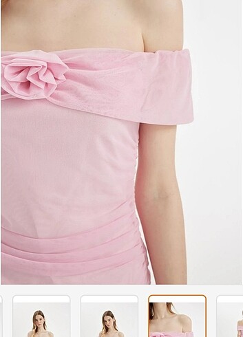 Pembe gece elbisesi - Görsel 3