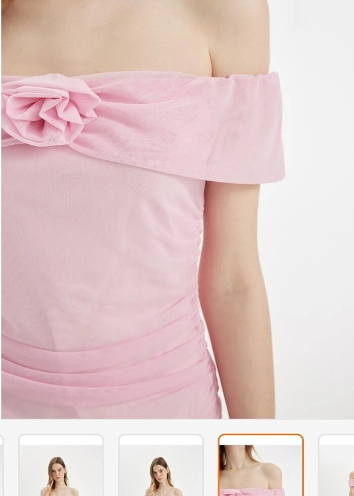 Pembe gece elbisesi - Görsel 3