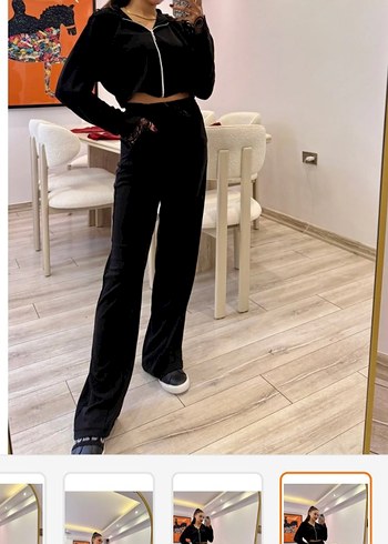 Siyah Yüksek Yakalı Kadın Eşofman Takımı - Görsel 5