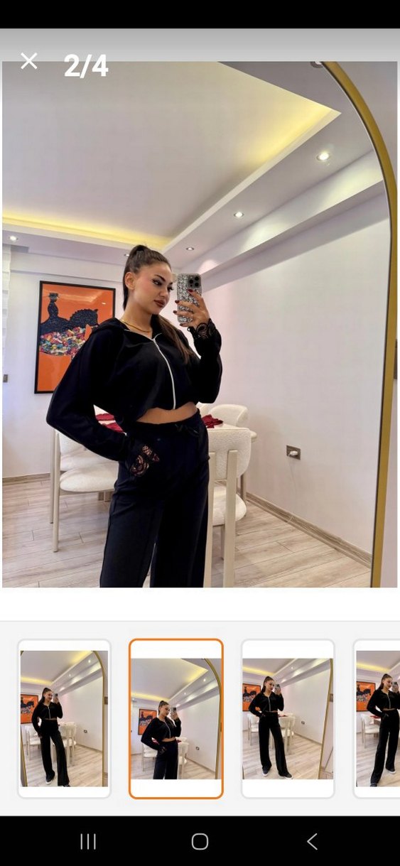 Siyah Yüksek Yakalı Kadın Eşofman Takımı - Görsel 2