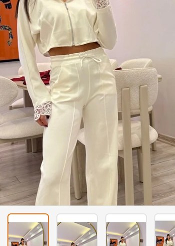 dantel detay takım beyaz - Görsel 2