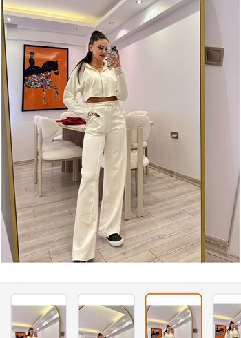 dantel detay takım beyaz - Görsel 4