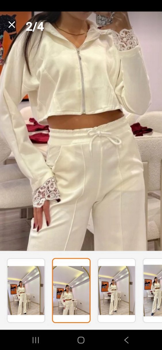 dantel detay takım beyaz - Görsel 3