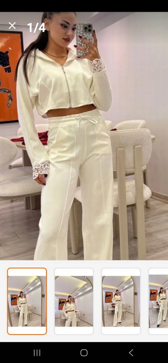 dantel detay takım beyaz - Görsel 2