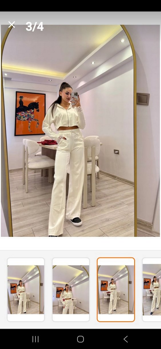 dantel detay takım beyaz - Görsel 4