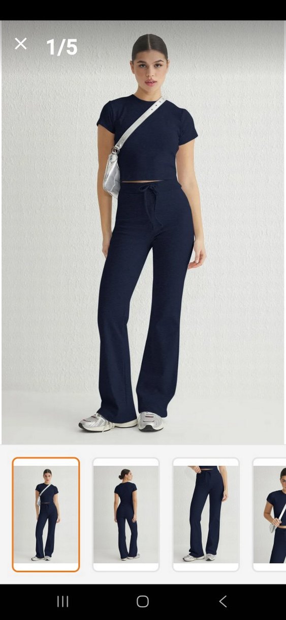 Gri Kısa Kollu, Kemerli Spor Üst takım - Görsel 4