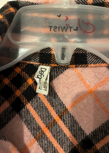 Pembe Ekose Düğmeli Uzun Kollu Kadın Gömlek - Görsel 2