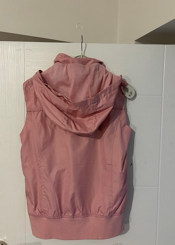 Pembe Yüksek Yakalı Fermuarlı Kadın Yelek - Görsel 2
