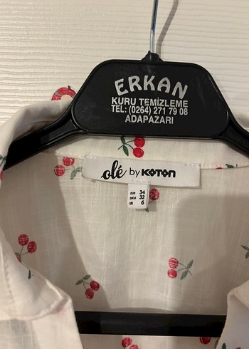 Kiraz Desenli Beyaz Kısa Kollu Gömlek - Görsel 3