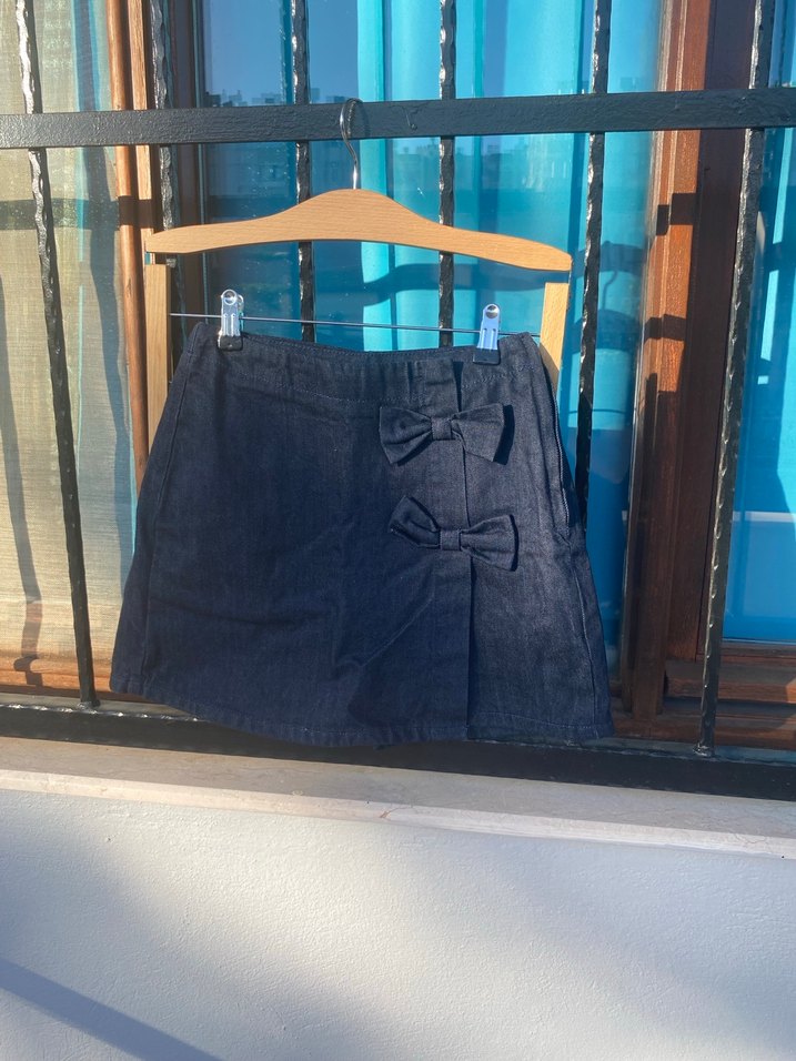 Lacivert Mini Kot Etek - Görsel 2