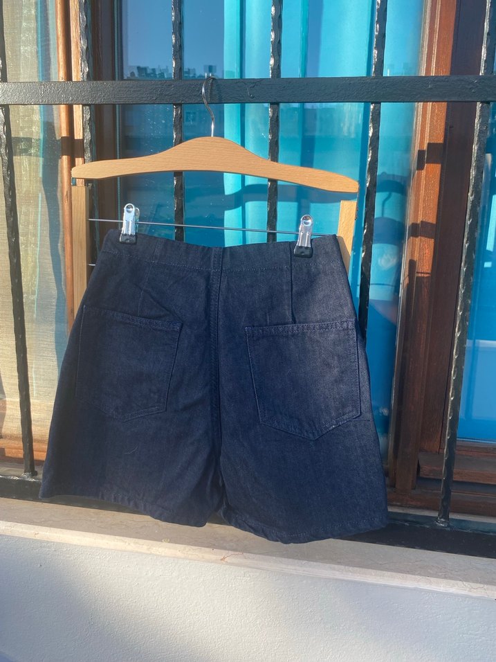 Lacivert Mini Kot Etek - Görsel 4