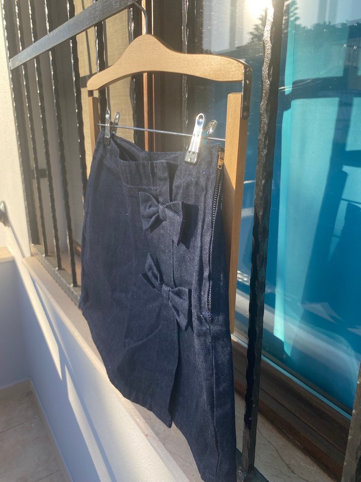 Lacivert Mini Kot Etek - Görsel 3