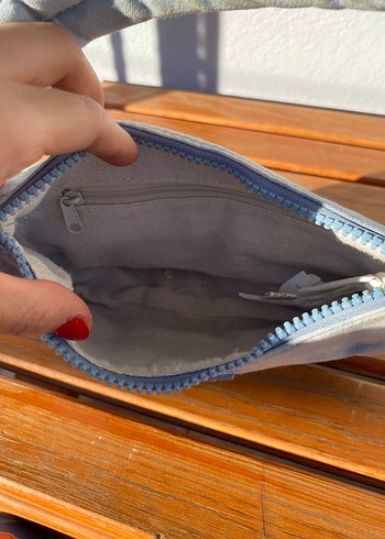 Pull & Bear Gri Batik Desenli Denim Kadın Çanta - Görsel 3