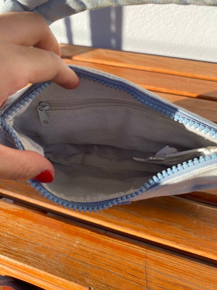 Pull & Bear Gri Batik Desenli Denim Kadın Çanta - Görsel 3