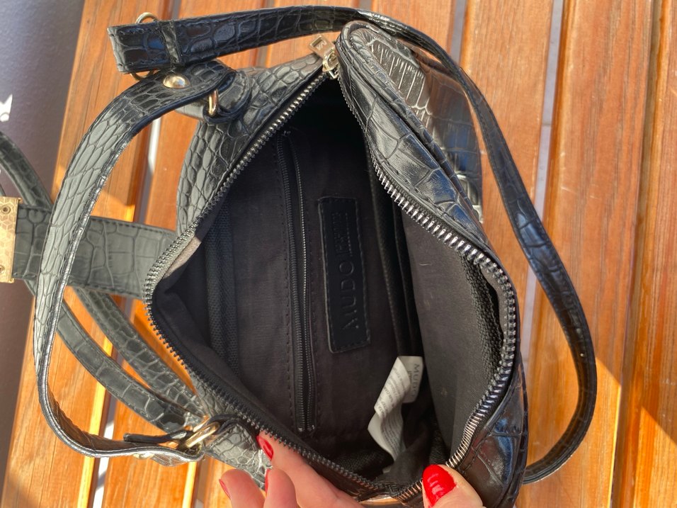 Mudo Marka Siyah Yılan Desenli Deri Kadın Çanta - Görsel 3