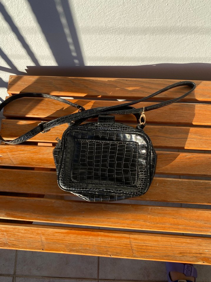 Mudo Marka Siyah Yılan Desenli Deri Kadın Çanta - Görsel 2