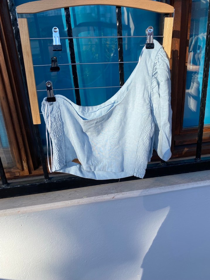 Zara Marka Tek Omuz Bluz - Görsel 3