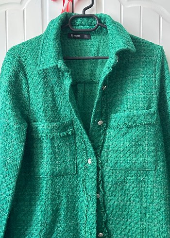 Düğmeli Yeşil Kadın Midi Ceket - Görsel 2