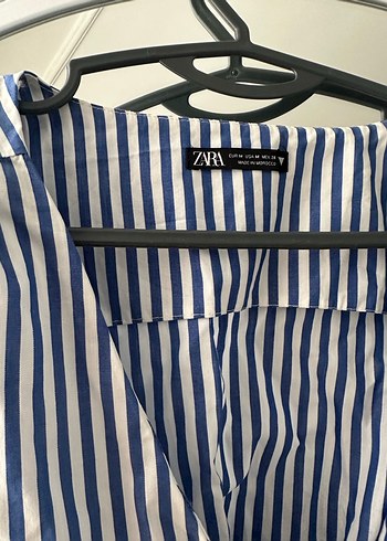 Parizyen Çizgili V Yakalı Kadın Gömlek - Görsel 2