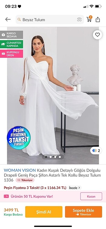 Nikah tulum beyaz trendyoldan aldım