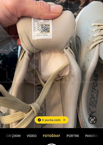 37 Beden camel Renk Bej Kadın Puma Spor Ayakkabı Velcro Detaylı