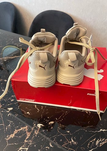 37 Beden Bej Kadın Puma Spor Ayakkabı Velcro Detaylı