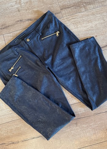 ZARA siyah süet görünümlü yılan pantolon - Görsel 3