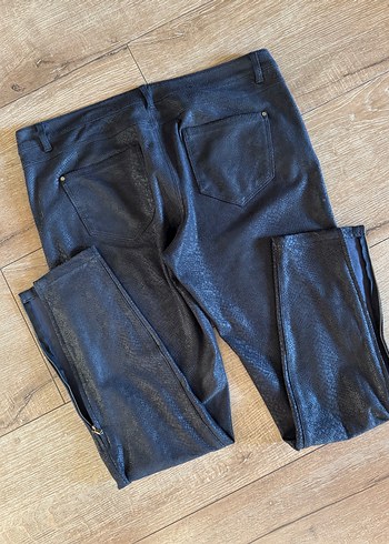 ZARA siyah süet görünümlü yılan pantolon - Görsel 2