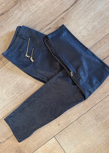 ZARA siyah süet görünümlü yılan pantolon - Görsel 4